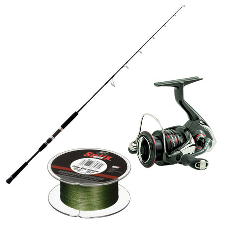 Shimano Game Type J Spinning H 56 5FT6IN with SHIMANO VANFORD F C5000XG & SUFIX 832 Braid 600 Yards Green 40# Combo