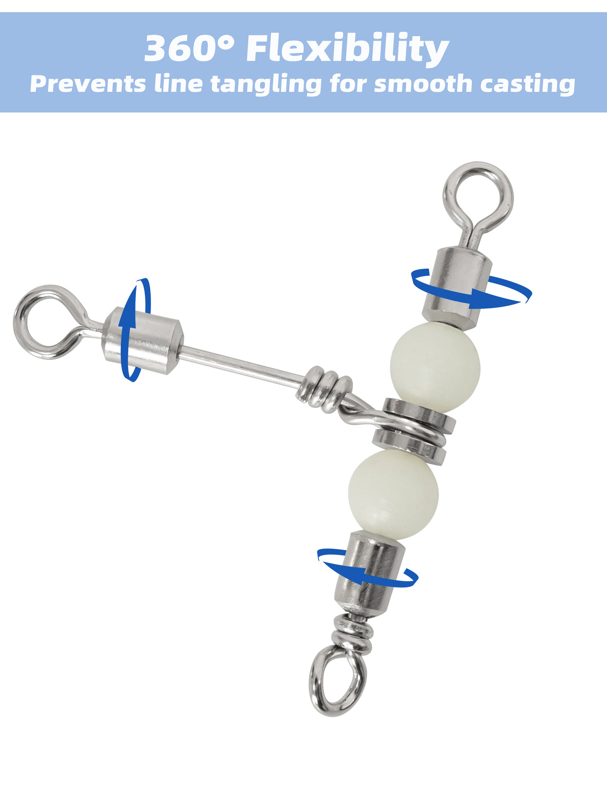 BLUEWING Three-Way Swivel with Glow Beads