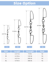 BLUEWING Double Snap Swivels with Stainless Steel Coastlock Snaps