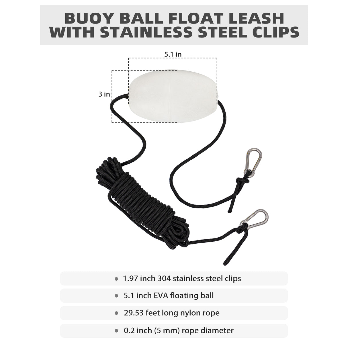 BLUEWING Drift Sock Sea Anchor with Retrieval Buoy Rope