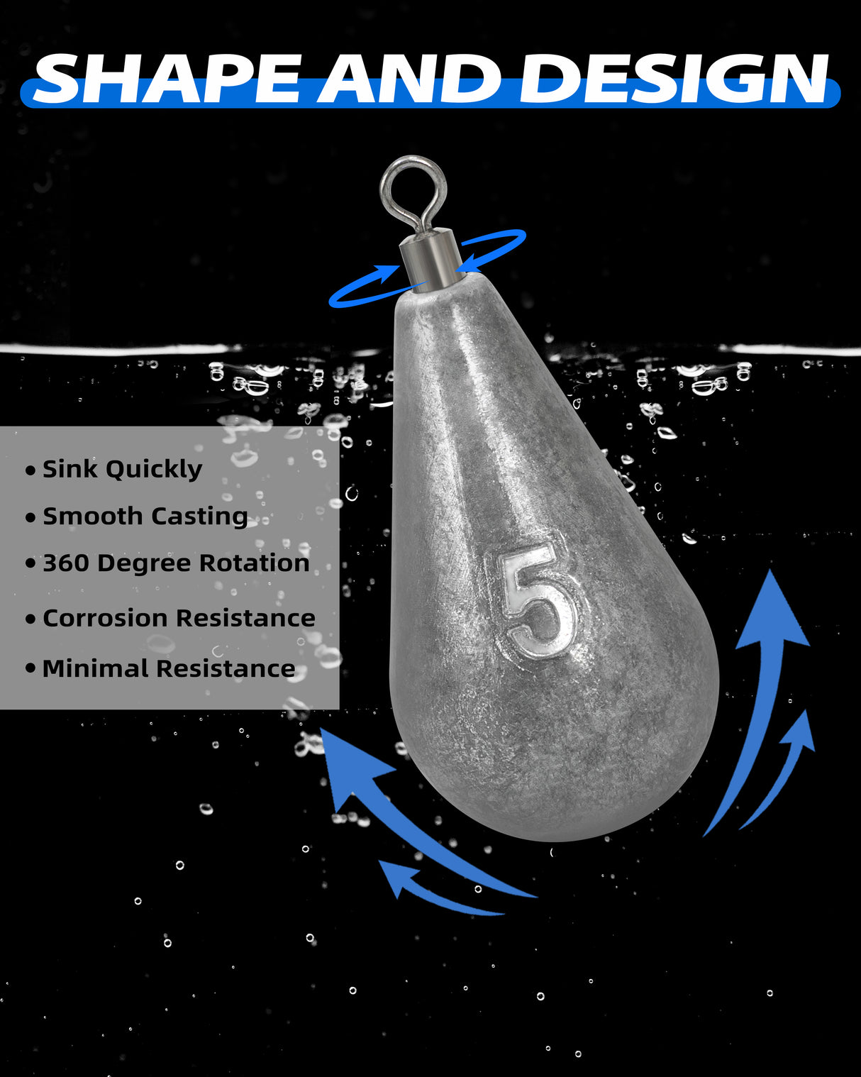 BLUEWING Casting Swivel Bell Dipsey Sinker