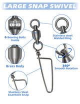 BLUEWING High Strength Ball Bearing Snap Swivels