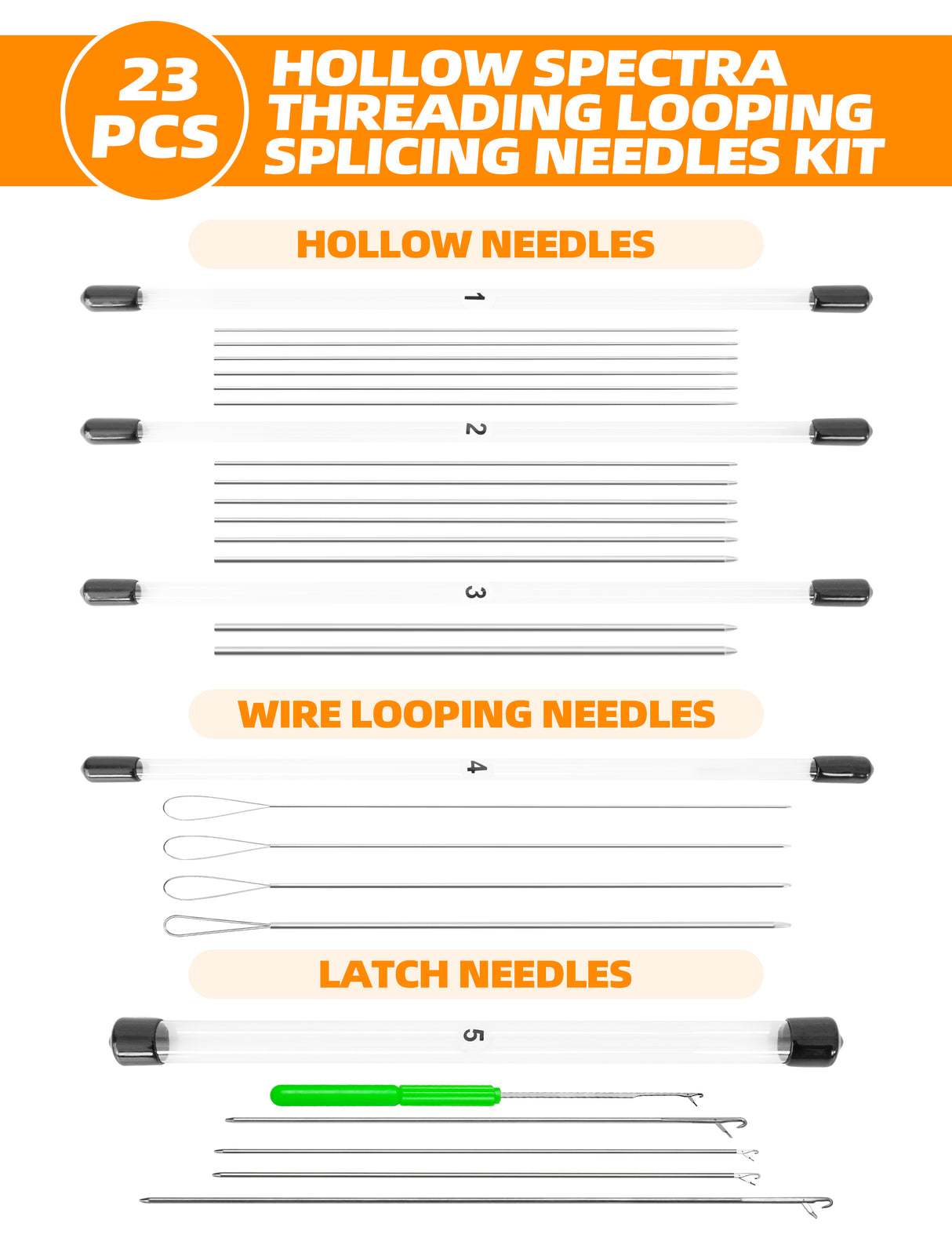 BLUEWING V3 Hollow Splicing Needle Kit 6in