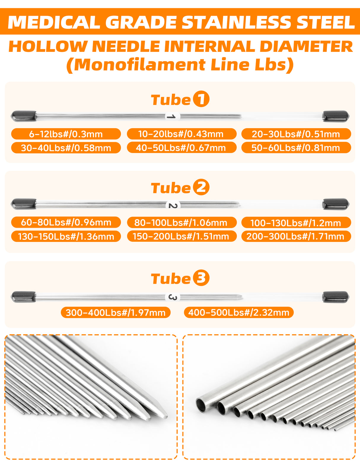 BLUEWING V3 Hollow Splicing Needle Kit 6in