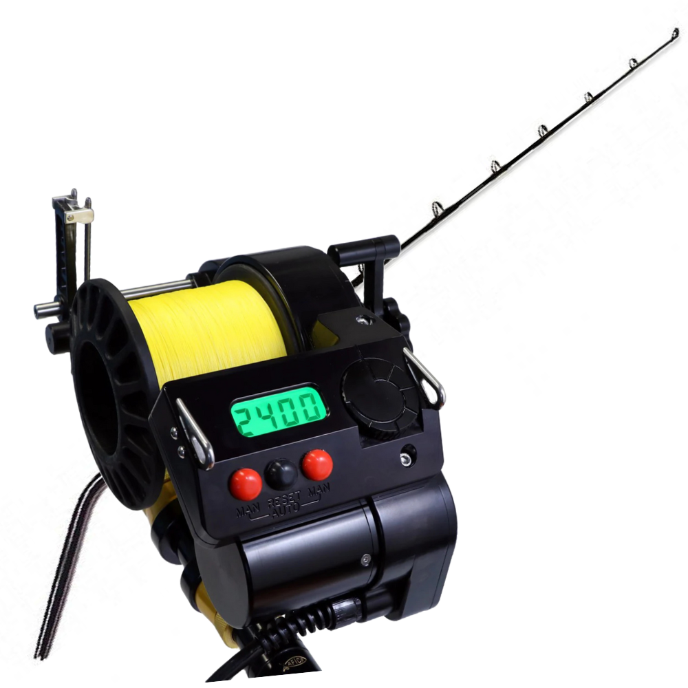 LINDGREN-PITMAN SV-2400 Electric Reel with CHAOS SW 80-100 6FT SIC Blackout Rod Combo