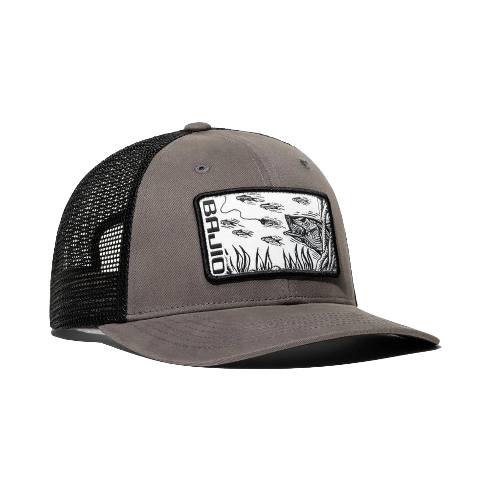 BAJIO Snook Patch Trucker Hat - Charcoal/Black One Size