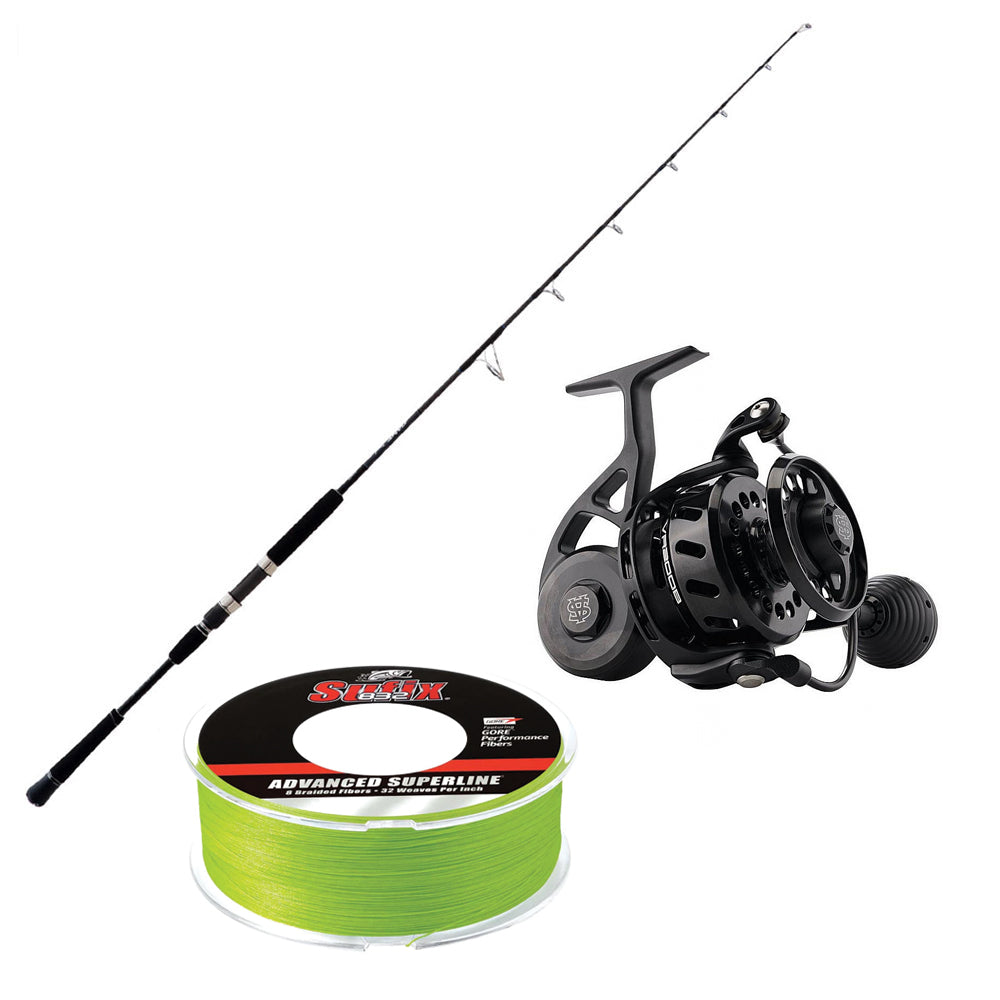 Shimano Game Type J Spinning MH 510 5FT10IN with Van Staal VR Spin 125B &amp; SUFIX 832 Braid 600 Yards Lime 20# Combo