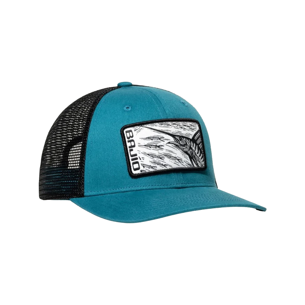 BAJIO Sailfish Patch Trucker Hat - Teal/Black One Size