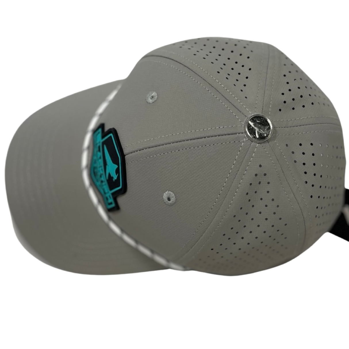 BLACKTIPH PVC Grey Turquoise Performance Snapback Hat