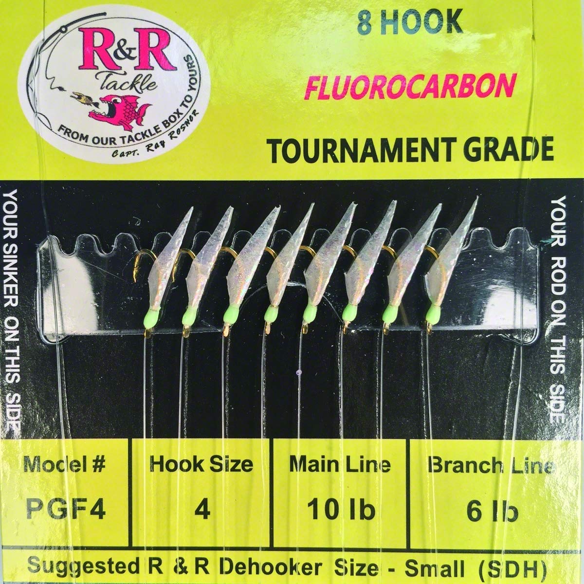 R&R Tackle Fluoro 8 HK Fish Skin Sabiki Rig