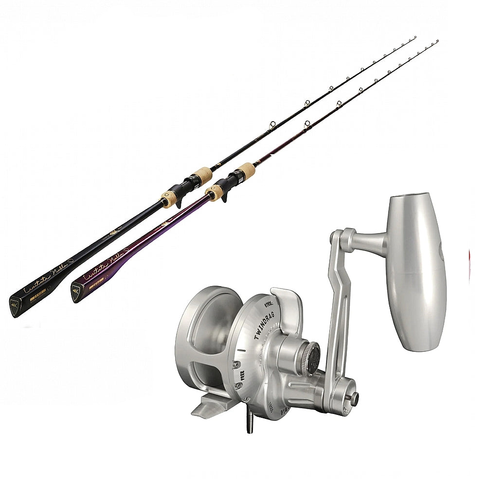 Accurate Valiant 2SPD Slow Pitch Jigging Reel 500NL - Silver with Temple  Reef Levitate Nabla Matte Black 3