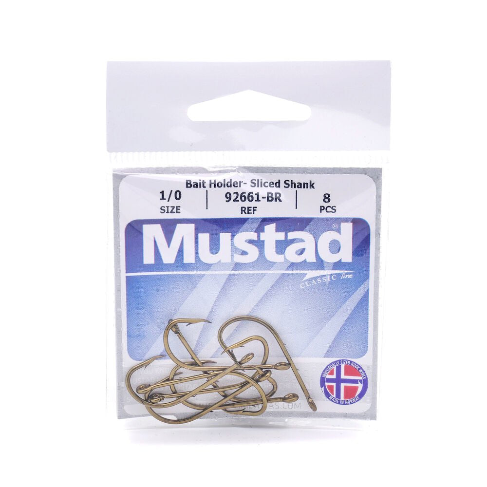 MUSTAD Beak Special Long Shank with 2 Slices - Nickel (8 Pack)