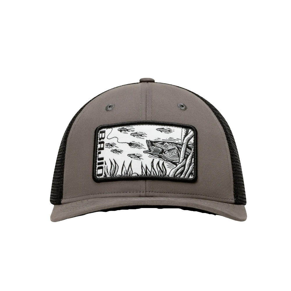 BAJIO Snook Patch Trucker Hat - Charcoal/Black One Size