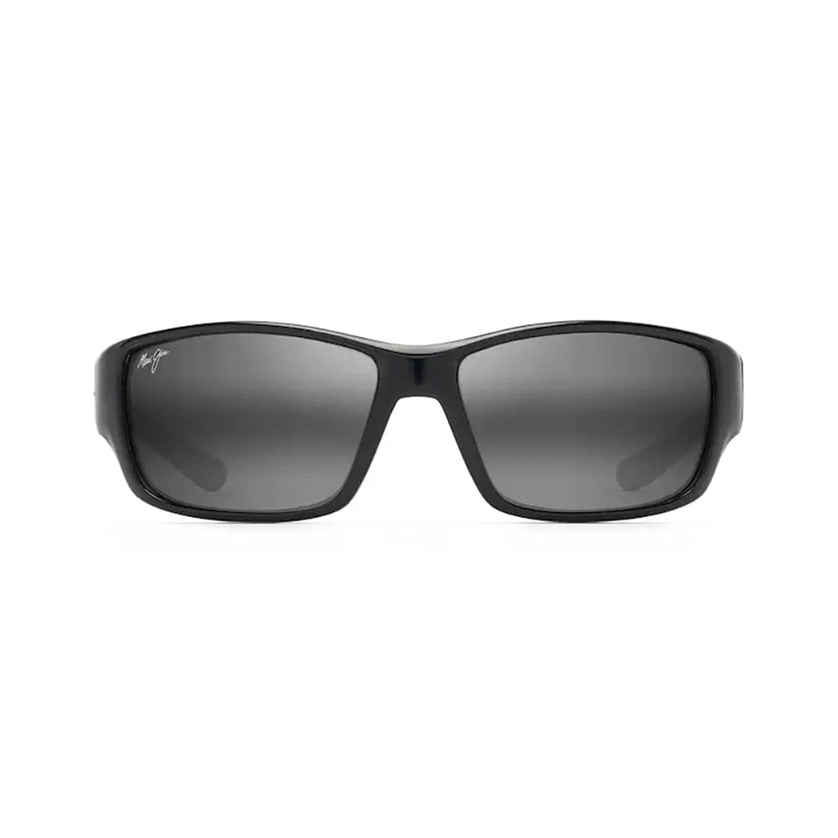 MAUI JIM Local Kine Sunglasses Shiny Black with Grey and Maroon | Neutral Grey