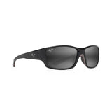 MAUI JIM Local Kine Sunglasses Shiny Black with Grey and Maroon | Neutral Grey