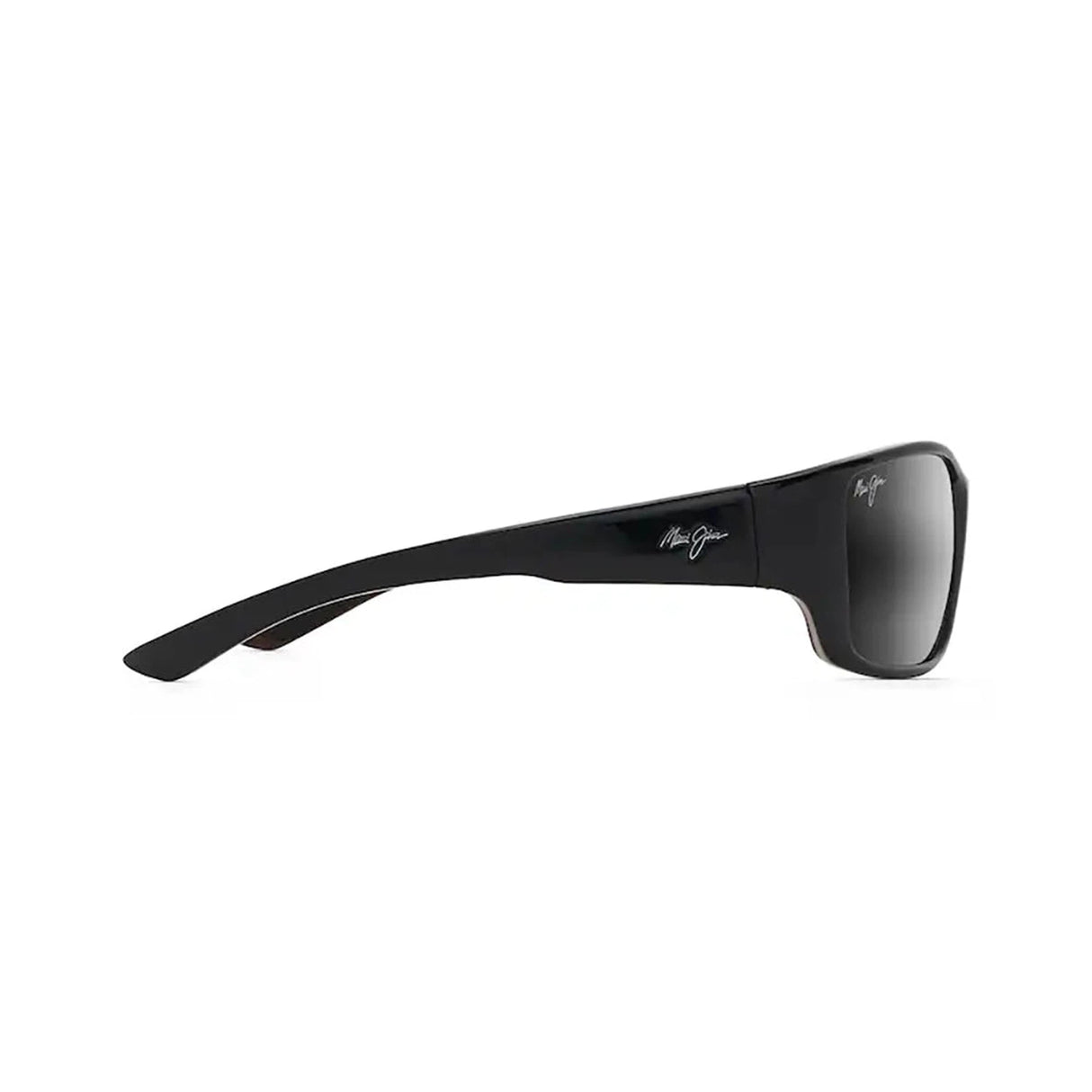 MAUI JIM Local Kine Sunglasses Shiny Black with Grey and Maroon | Neutral Grey