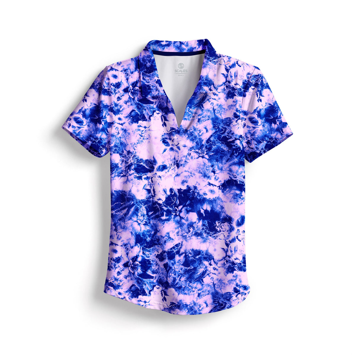 SCALES Flower Tides Womens Short Sleeve Polo