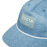 COSTA Printed Unstructured Hat - Woodcut Print Heron Blue