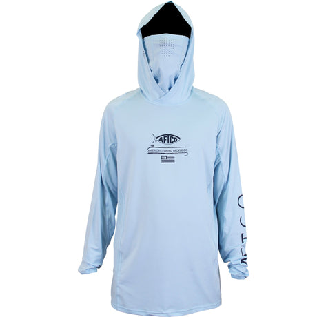 AFTCO Barracuda Geo Cool Hooded Long Sleeve Performance Shirt