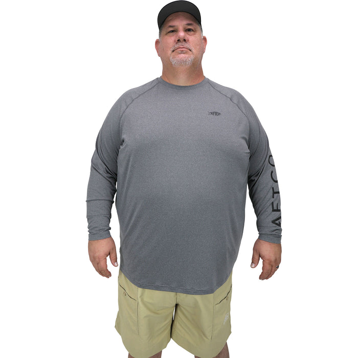Hook & Tackle Men's Star Spangled Long Sleeve Fishing T-Shirt | White - X-Large, Size: XL