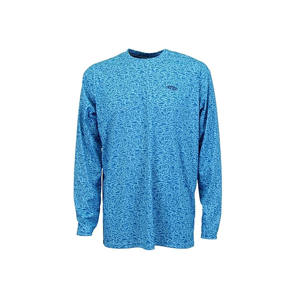 AFTCO Matrix Long Sleeve Performance Shirt Vivid Blue Size 2XL | Polyester | Chaos Fishing