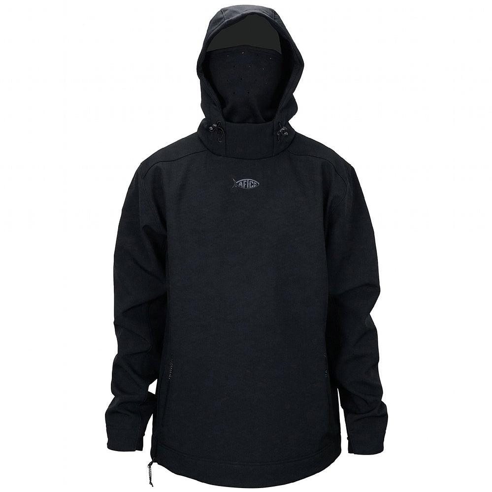 ウェア AFTCO Reaper Windproof Pullover Black Skeeter AFTCO Reaper Windproof Pullover - Black HOODIE