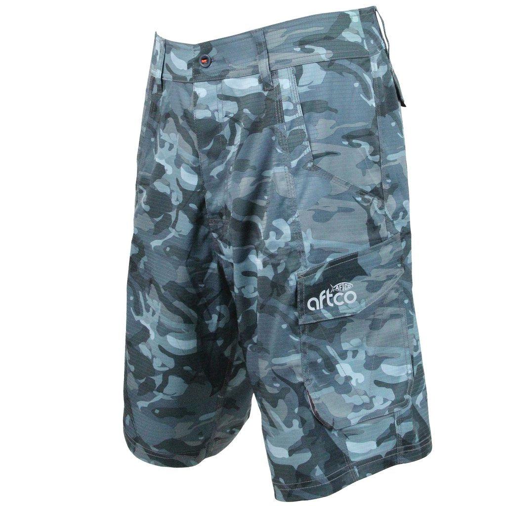 AFTCO Tactical Black Camo Fishing Shorts 34