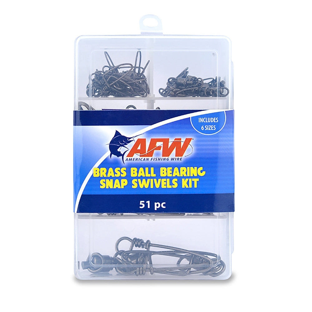 AFW Brass Ball Bearing Snap Swivels w-Welded Rings, Black TKB00007