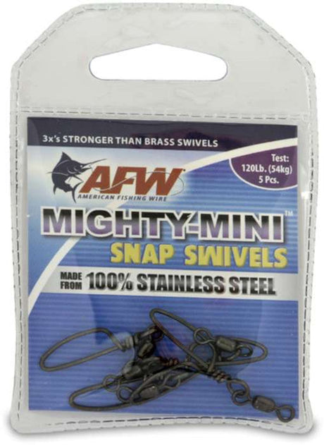 AFW Mighty Mini Stainless Steel Snap Swivels - Gunmetal Black