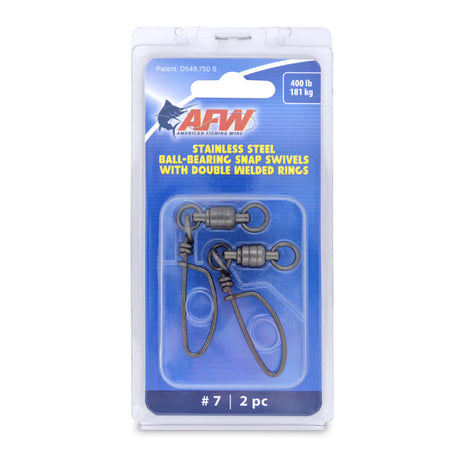 AFW Stainless Steel Ball Bearing Snap Swivels With Double Welded Rings