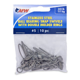 AFW Stainless Steel Ball Bearing Snap Swivels With Double Welded Rings 10pc - Gunmetal Black