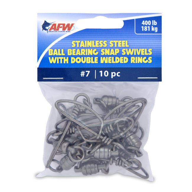 AFW Stainless Steel Ball Bearing Snap Swivels With Double Welded Rings