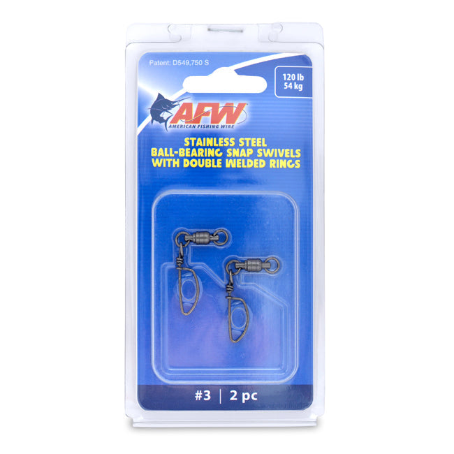 AFW Stainless Steel Ball Bearing Snap Swivels With Double Welded Rings