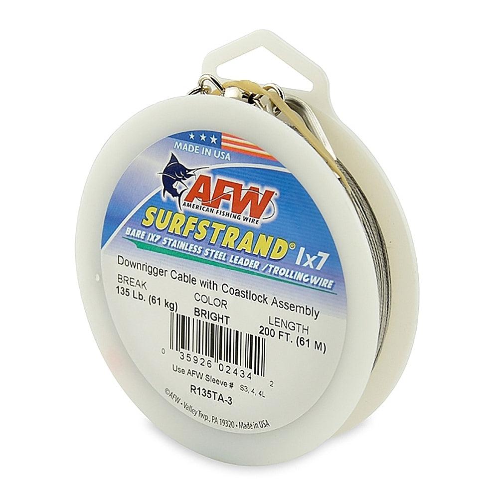 American Fishing Wire Downrigger Cable Bright 200FT :135#