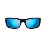 MAUI JIM Peahi Sunglasses Black Matte Rubber | Blue Hawaii