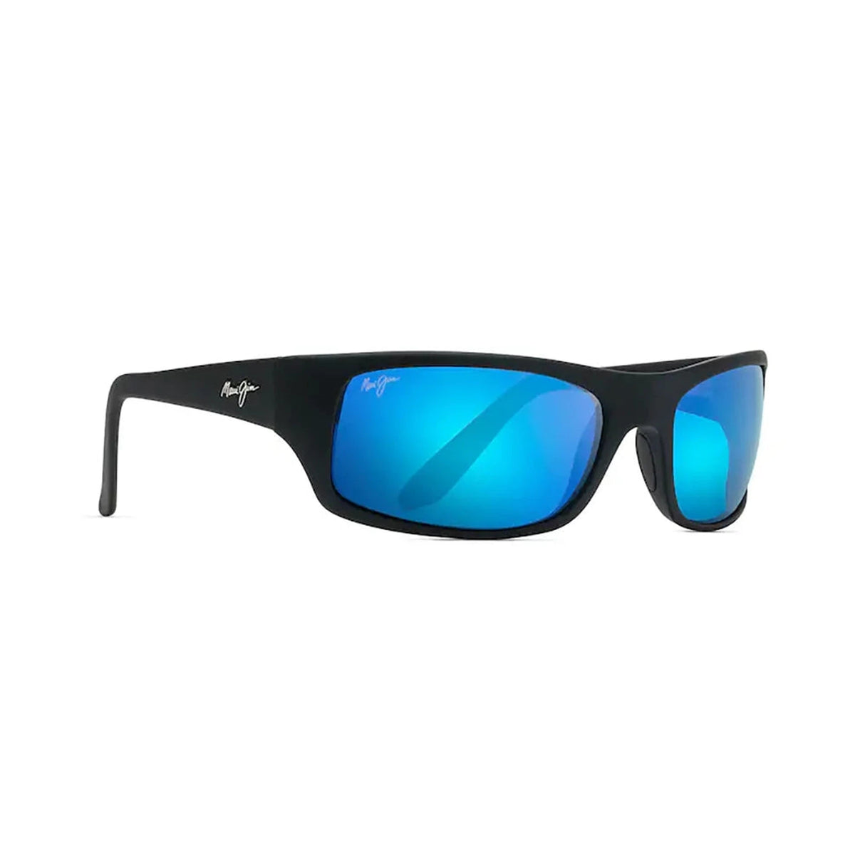 MAUI JIM Peahi Sunglasses Black Matte Rubber | Blue Hawaii