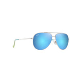 MAUI JIM Hau'oli Sunglasses Shiny Silver with Blue & Green |  Blue Hawaii