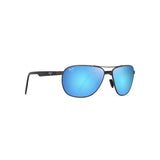 MAUI JIM Castles Sunglasses Matte Dark Ruthenium with Black | Blue Hawaii