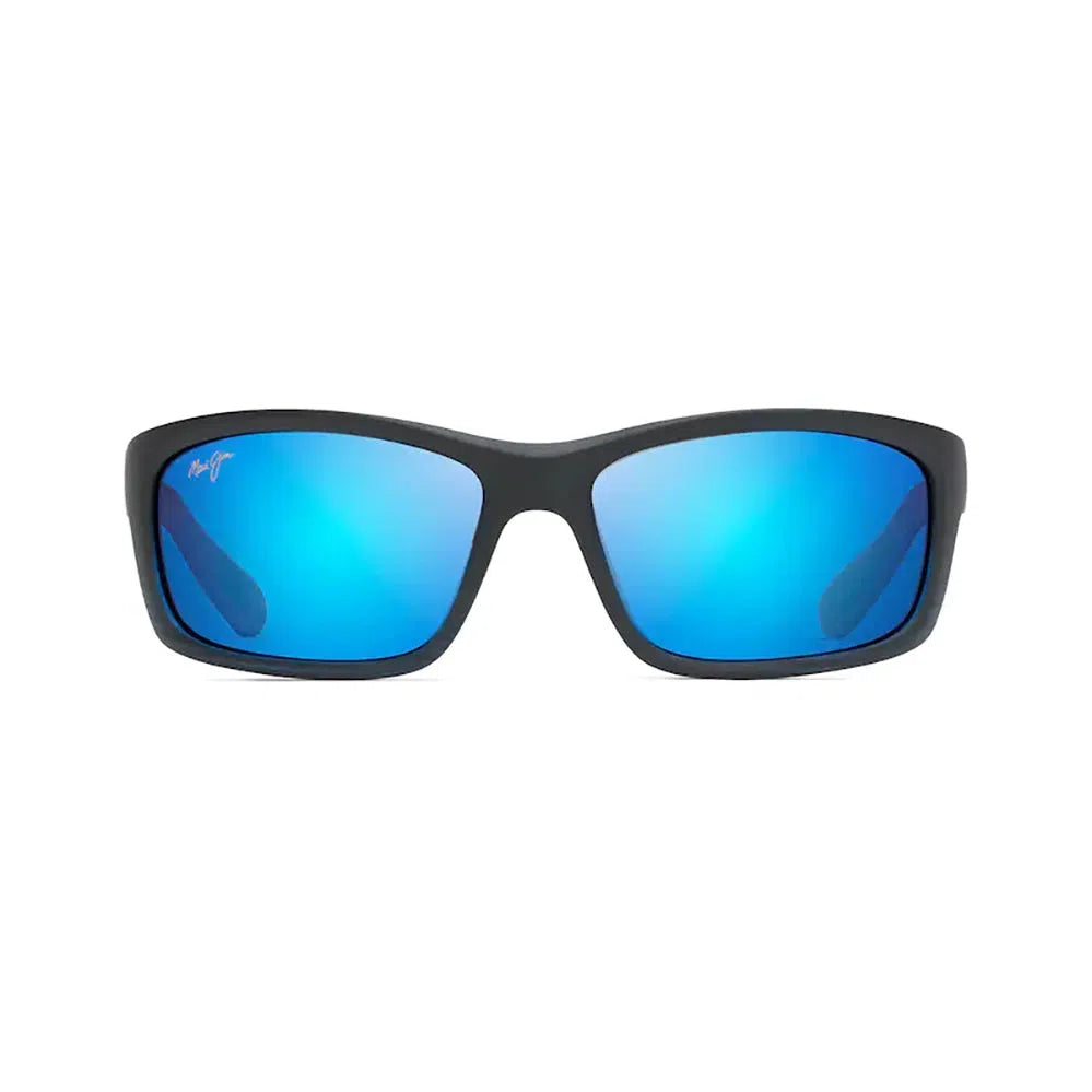 MAUI JIM Kanaio Coast Sunglasses Matte Translucent Blue Black with Stripe | Blue Hawaii