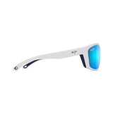 MAUI JIM Nuu Landing Sunglasses White with Navy Rubber | Blue Hawaii