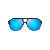 MAUI JIM Wedges Sunglasses Matte Black Fade to Blue |  Blue Hawaii