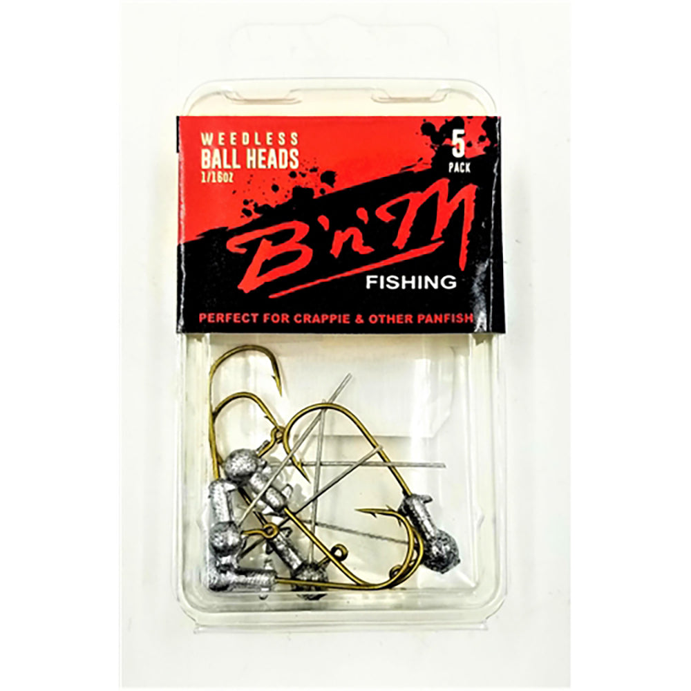 B&amp;M Unpainted Weedless Ball Head Jig