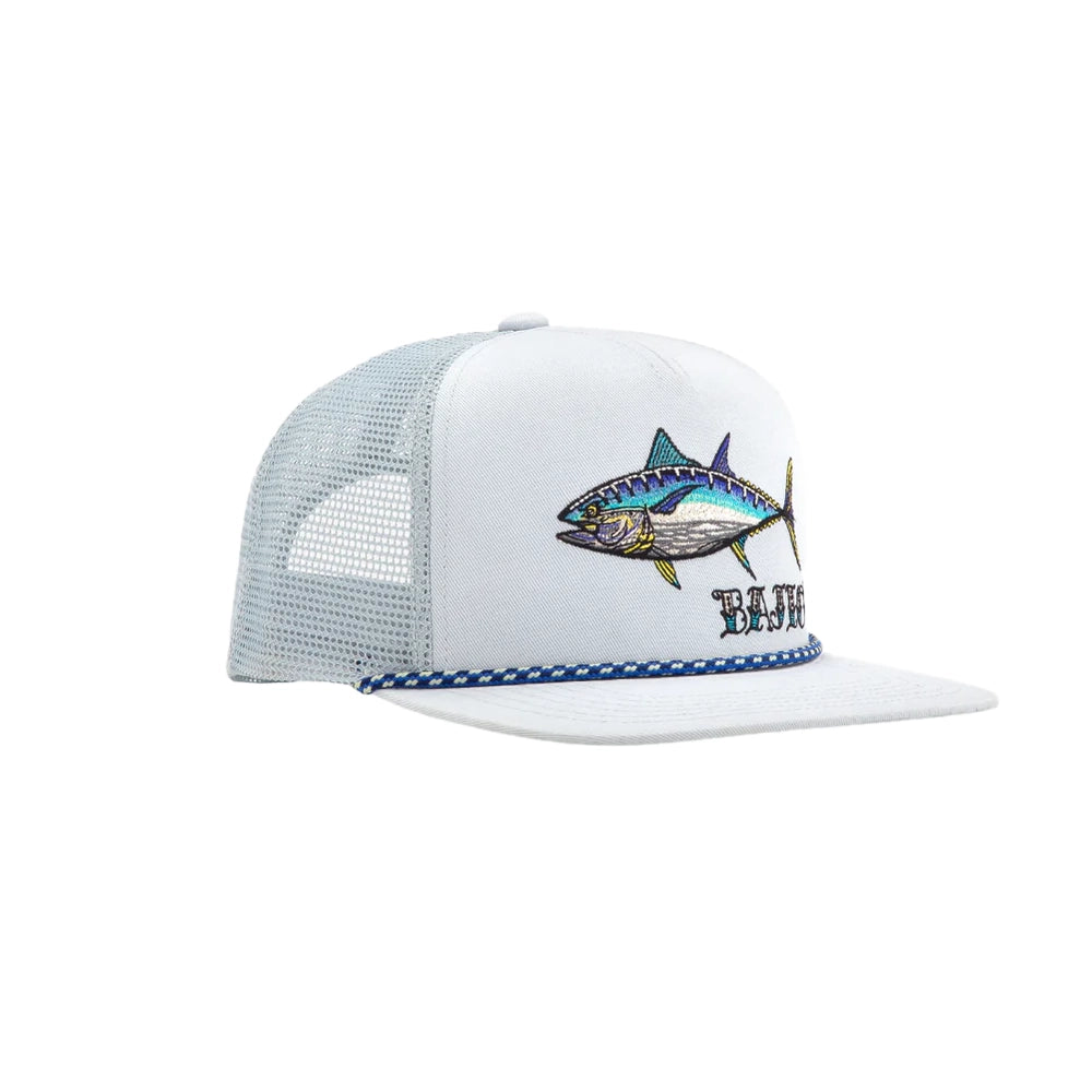 BAJIO Bluefin Tuna Flat Brim Twill Trucker Hat - Light Blue One Size