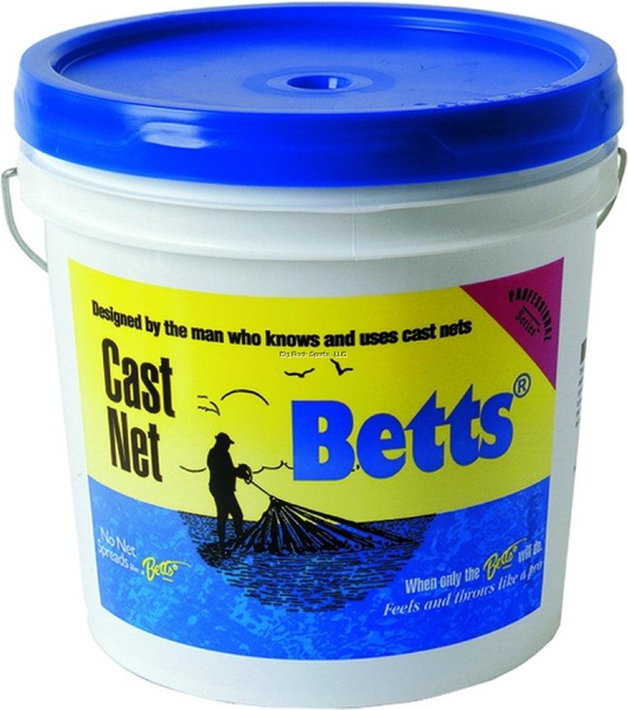 Betts Mullet Cast Net, Mono 10&#39; 1&quot; Mesh 1.2Lb Lead per Ft Bucket - 18-10
