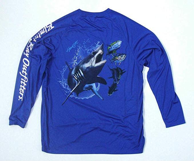 Rising Tide Men's Bimini Long Sleeve Fishing Shirt - Gulf Blue (X-Large) | by Chesapeake Bay Outfitters
