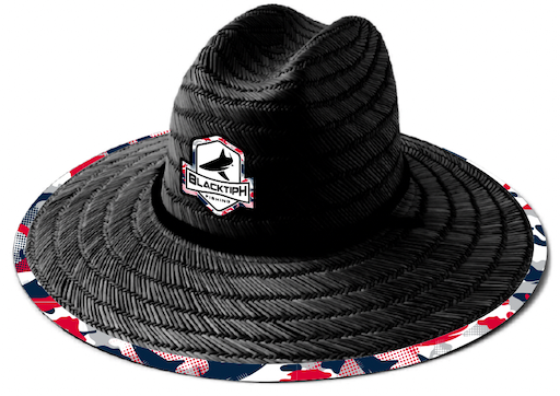 BLACKTIPH Straw Hat - Red White and Blue Shark Camo- Black