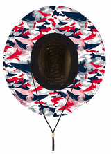 BLACKTIPH Straw Hat - Red White and Shark Camo- Natural