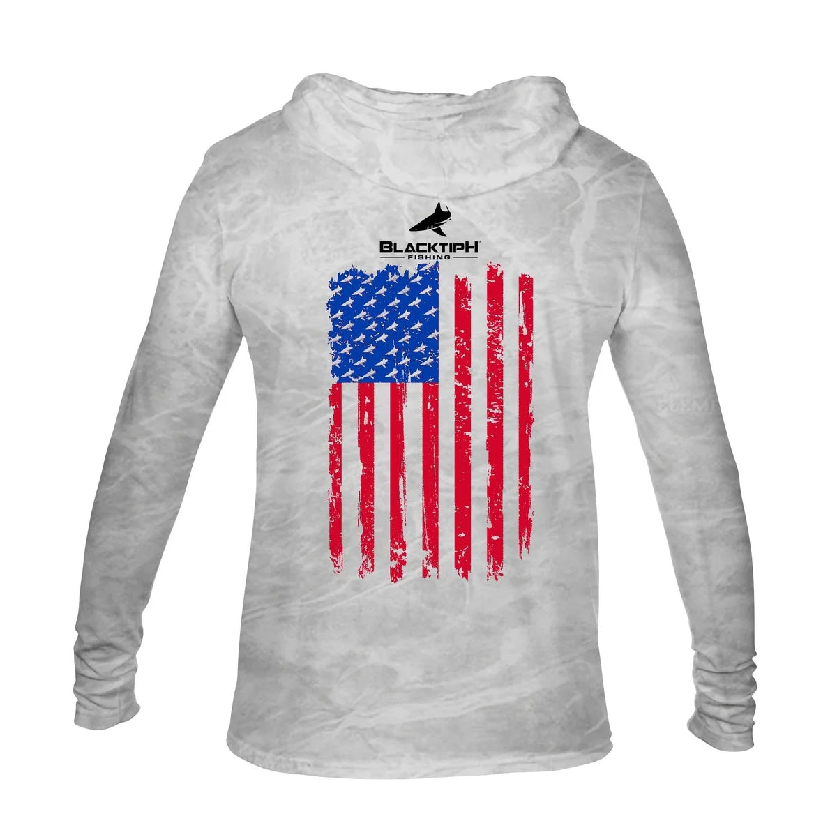 BLACKTIPH Patriotic Performance Distressed Hoodie with UPF 50+ Protection