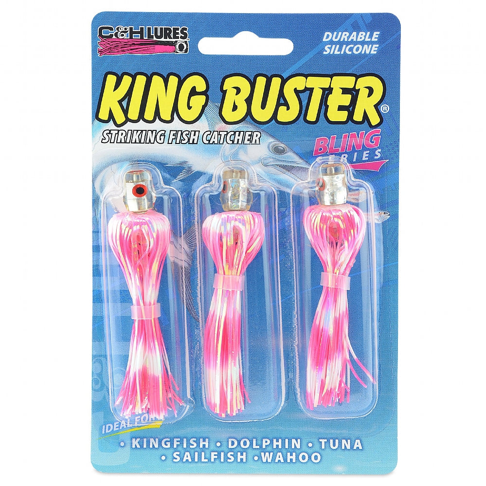 C&H Lures King Buster Bling Series, Pink/White