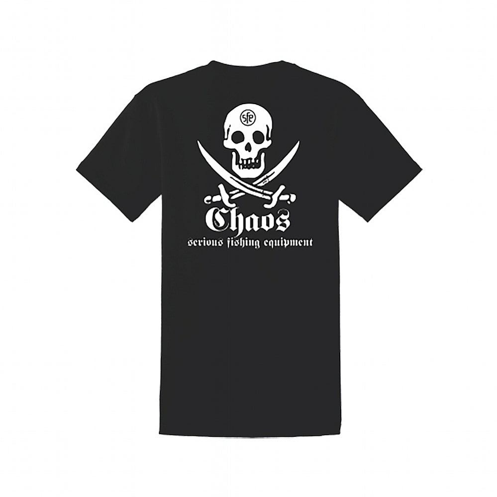 Chaos Pirate Short Sleeve T-Shirt Navy Size Small | Cotton | Chaos Fishing